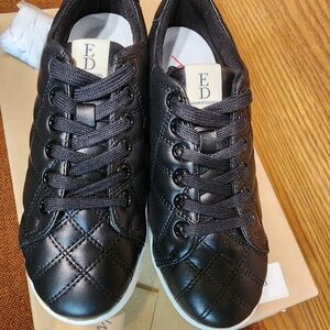 ED By Ellen Degeneres Black Quilted Lace-Up Sneakers